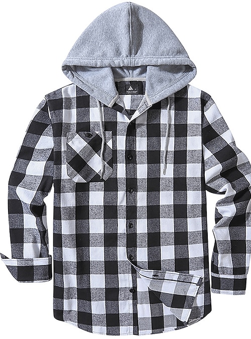 Buffalo Plaid Hooded Overshirt