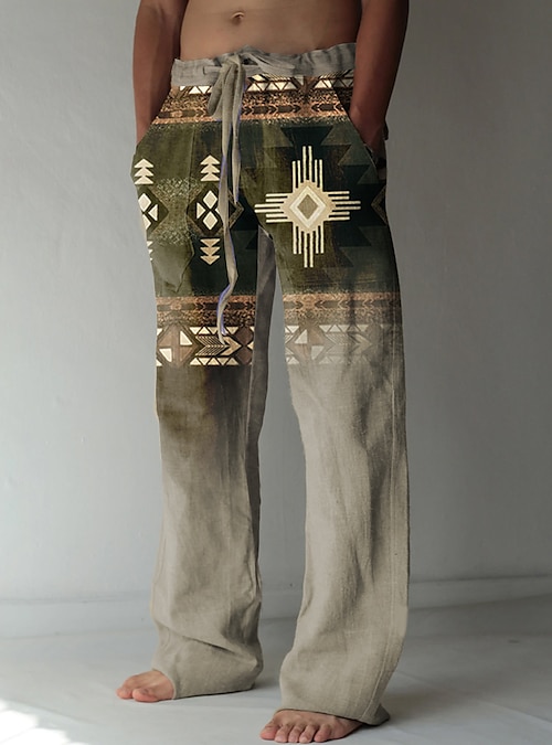 Christmas Native American Print Pants Mens Graphic | Casual Summer