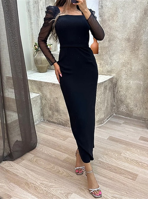 Long Sleeve O Neck Bodycon Prom Maxi Dress Women Autumn Fashion