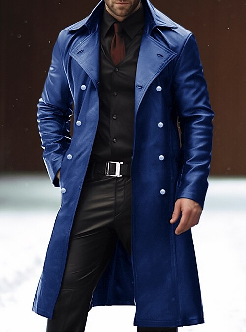 Giacca In Pelle Uomo Invernale Taglie Forti, Cappotto Antivento Elegante Per Autunno E Inverno - Comodo E Alla Moda