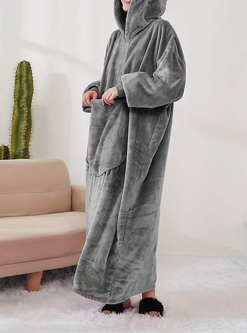 Mujer manta portátil sudadera con capucha manta pijama ropa de
