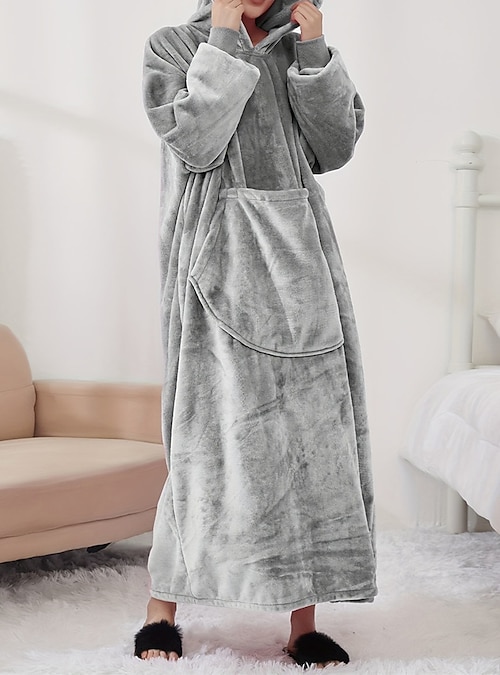 Mujer manta portátil sudadera con capucha manta pijama ropa de