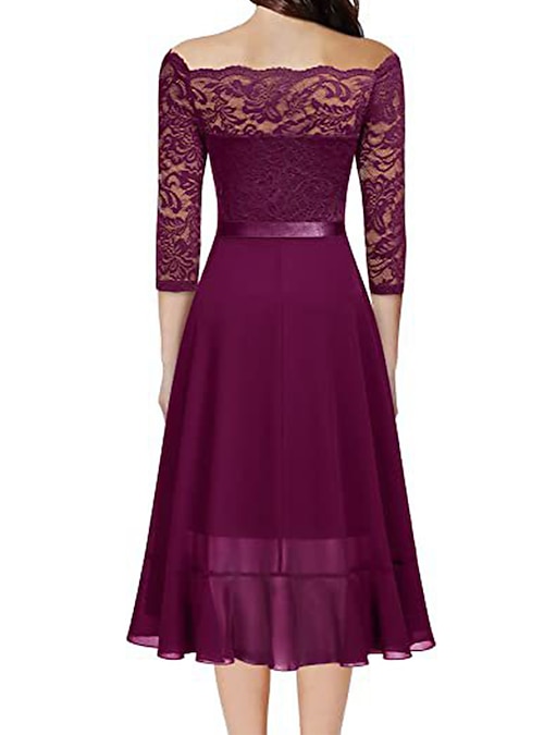 princess polly baby blue dress Women's Midi Dress Lace Dress Party Dress Cocktail Dress Wedding Guest Dress  Fashion Party Modern Wedding Winter Dress Vacation Regular Fit Pure Color  Half Sleeve Crew Neck Pink Purple Dark Blue 2026 -