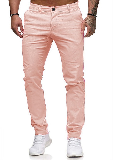 Casual Plain Cargo Pants Hot Pink Women's Pants (Women's)