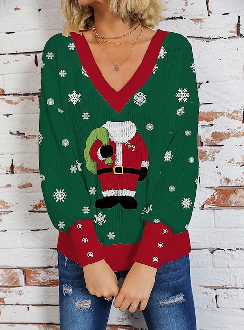 V neck ugly christmas sweater sale