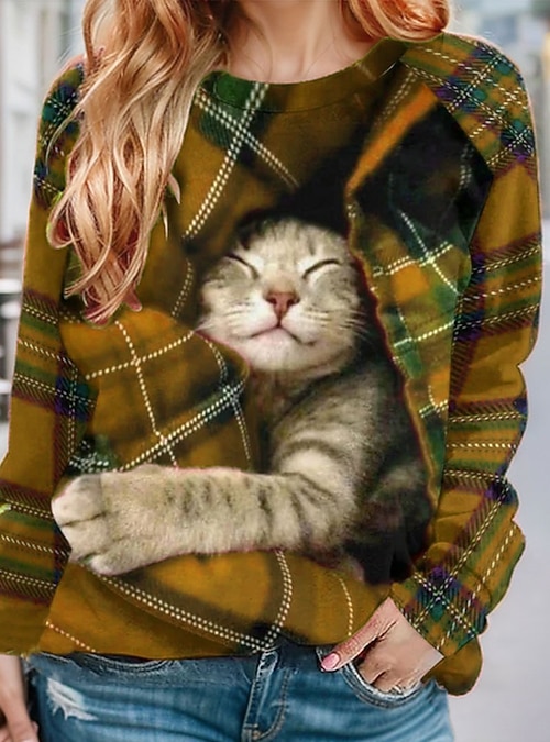 Pull Col Rond Manches Longues Décontracté Automne Sweat-shirt Col Rond Femme - Pull Décontracté Manches Longues - Coupe Ample - Streetwear Confortable Pour Automne Vêtement Décontracté Femme