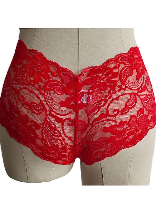  Women's Sexy Underpants Waist High End Lace Pants