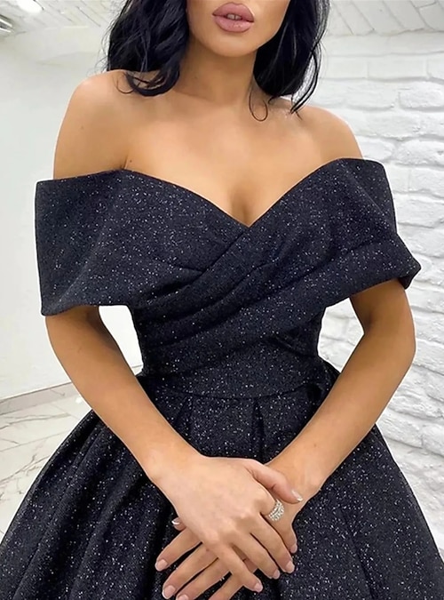 short black dress with train Diamonds Are Forever Dress (Black) main image 1
