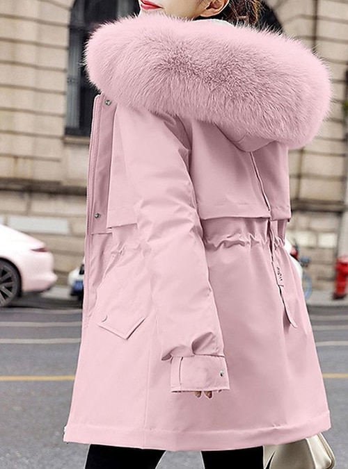 Pink parka coat discount womens