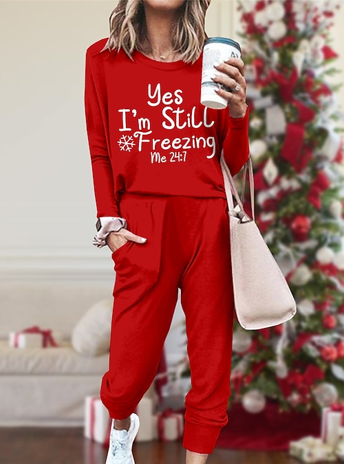 Women's Loungewear Sets Letter Fashion Comfort Christmas Street