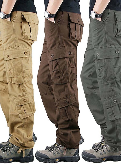 Men Tactical Combat Cargo Pants Multi-pocket Outdoor Hiking