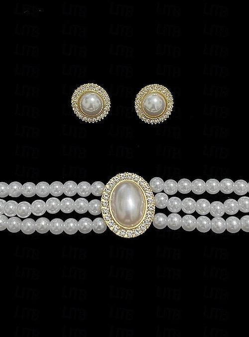 Collana Girocollo A Strati Con Perle Donna - Taglia Unica, Elegante, Per Occasioni Speciali - Foto 7