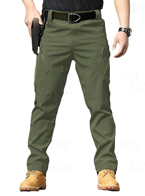 Susclude Men's Outdoor Cargo Work Trousers Military Tactical Pants Ripstop  Assault Combat Trousers Hiking Pants Men Green 34W x 32L