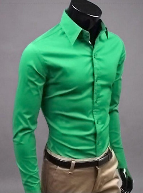 Camicia Con Collo Alla Coreana Camicia Uomo Formale Elegante - Cotone E Poliestere, Maniche Lunghe, Per Business E Casual Camicie Uomo Casuali - Foto 7