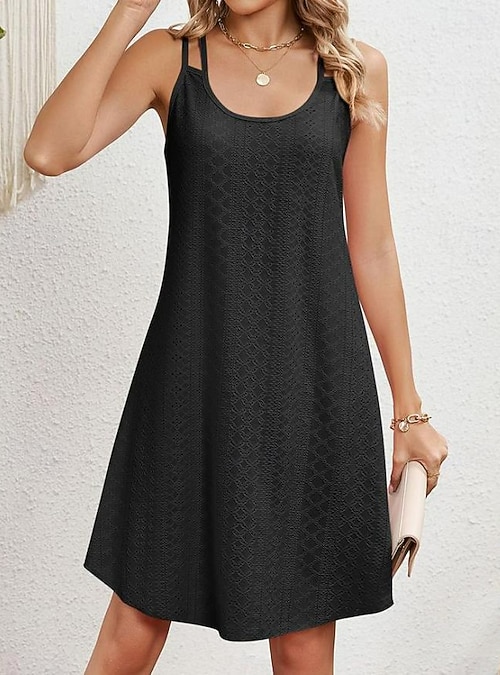 Women's Midi Dress White Dress Black Dress Graduation Dress Lace Dress  Streetwear Casual A Line Vacation Street Holiday Loose Fit Short Sleeve V  Neck Black White Pink Green Summer 2026 - 18.99