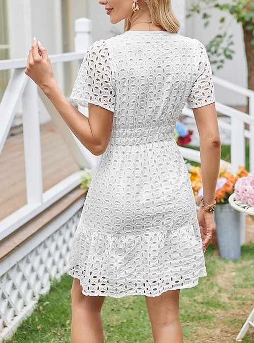 short white lace summer dress Sassy Shortcake Lottie Lace Dress