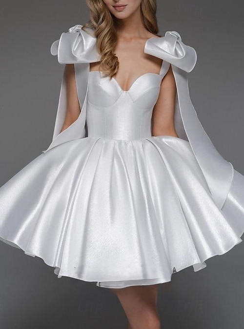 mini grad dresses Strapless Short Graduation Dress with Faux Pockets White / Large main image 0