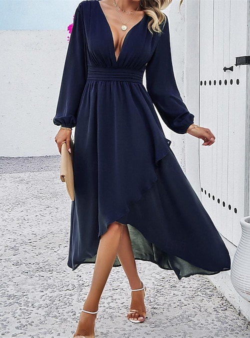 Jurk Bruiloft Gast Lange Herfst Jurk Dames Maxi-jurk Casual Jurk