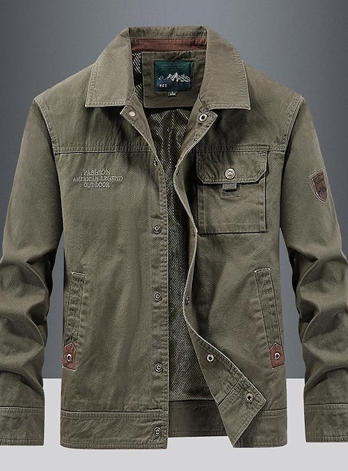 Men's Cargo Jacket Transition Jacket Outdoor Windbreaker Multiple