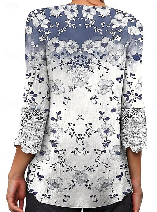 Top Estivo Donna Bohémien Con Stampa Floreale Leopardata - Scollo A V, Maniche A Campana, Vestibilità Ampia - 100% Poliestere