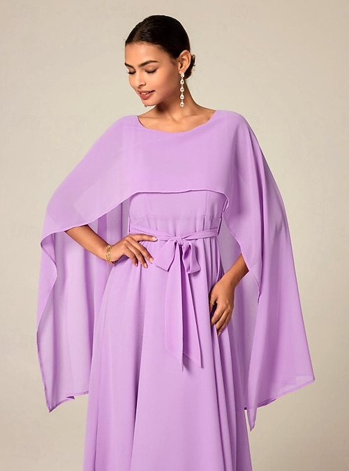 open lace back dress Premium Lilac purple pink gown – Shopping World main image 1
