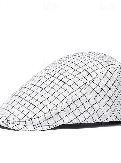 Casquette Plate (Ascot Cap) WONDERFUL FASHION - Taille M - Motif Pied-de-poule Gris Et Noir - Neuve Avec étiquettes
