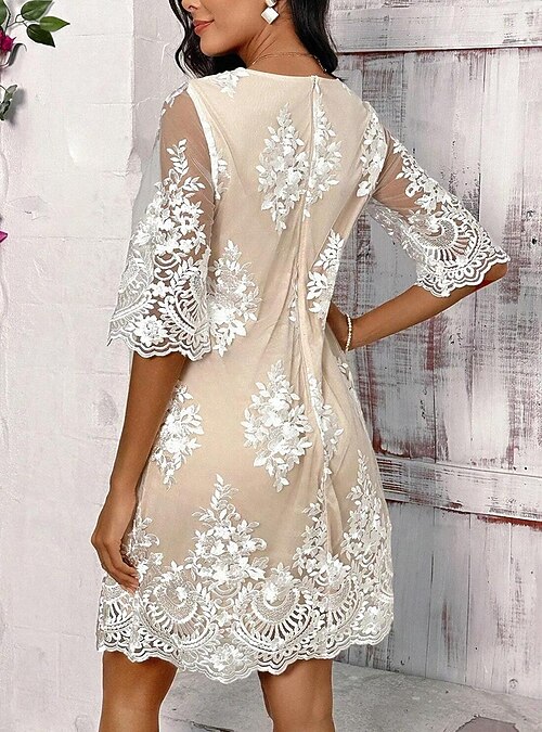 chinese dress ladies A-Line Mother of the Bride Dress Wedding Guest Elegant Petite V Neck K   JiMiss Dresses