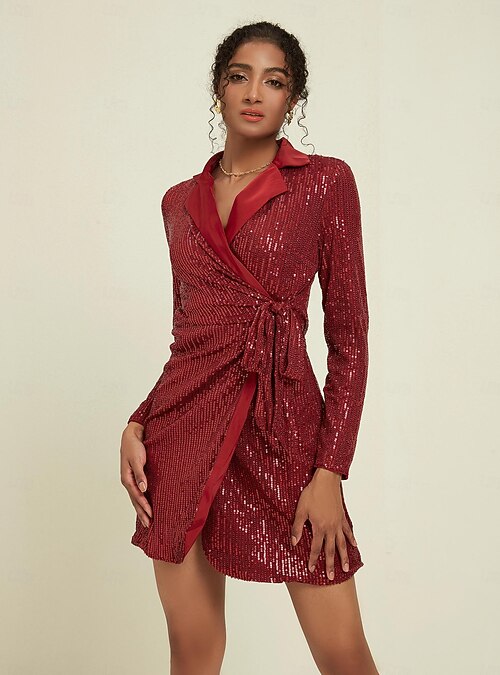 see through tight black dress ACSUSS Women's Glossy Stretch Dresses Long Sleeve See-Through Sheer Bodycon Nightwear Medium : Clothing, Shoes & Jewelry Date Night Women's US Size:5 YGroup_colourway-paigemini Halter Prom Dress with