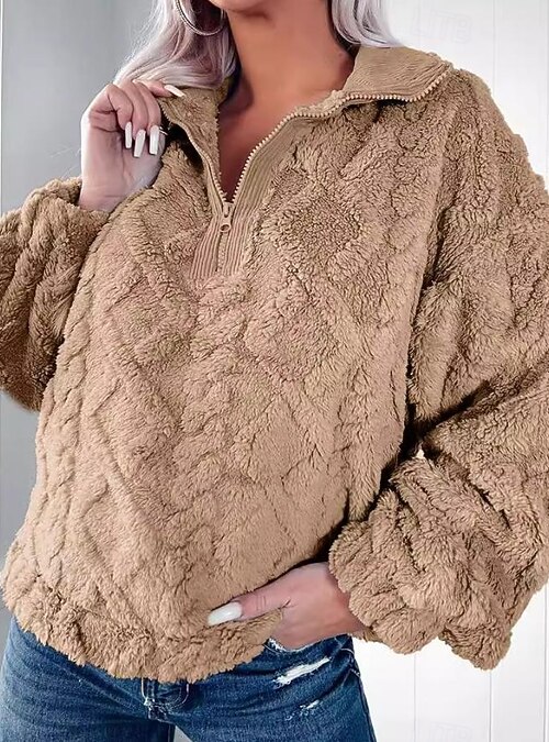 Sudadera Con Capucha Y Cremallera Para Mujer - Moderna, Holgada Y Cálida (Talla Asiática)
