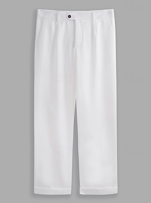 Men's Trousers Dress Pants Casual Pants Suit Pants Front Pocket Plain Comfort Breathable Wedding Casual Daily Fashion Basic Black White