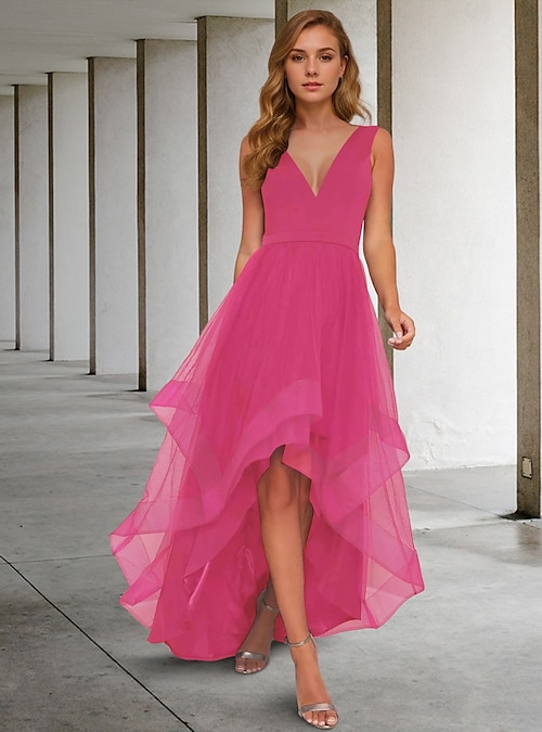 semi formal tea length dresses Tea Length Sheath Burgundy Summer Semi Formal Dress Prom Dress main image 0