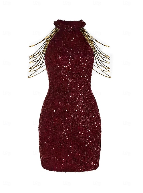 Sheath Sequin Cocktail Dresses Party Dress Holiday Homecoming Dress Short /  Mini Sleeveless Jewel Neck dress to impress 2026 - $94.99