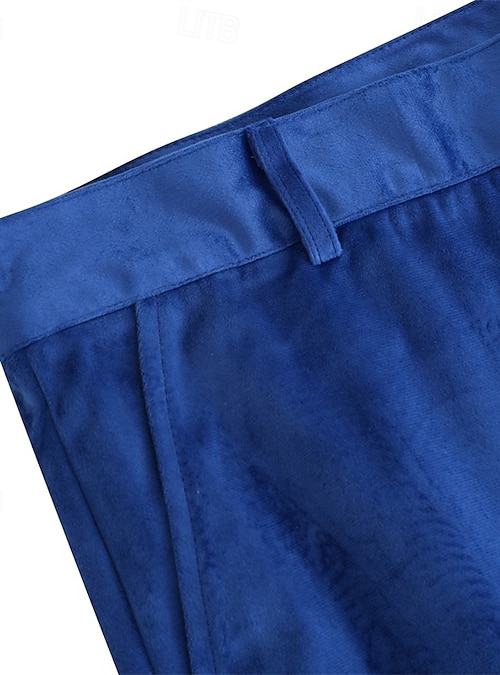 Men's Dress Pants Flared Pants Trousers Velvet Pants Pocket Plain Comfort  Breathable Outdoor Daily Going out Fashion Casual Blue Green 2026 - OMR  12.39