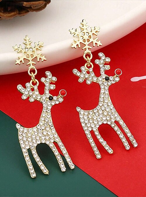 Orecchini Di Natale Per Donna, Set Con Fiocchi Di Neve E Alberelli, Leggeri E Ipoallergenici, Regalo Sotto L'albero