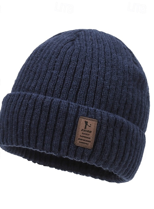 Unisex Navy Beanie Skull Cap with Drawstring Warm Winter Hats Outdoor Amazon.com: Tsangbaby Unisex Knit Beanie Hat Japanese  main image 3