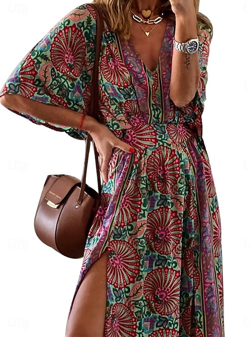 Women's Maxi Dress Casual Dress Swing Dress A Line Dress Boho Dress Casual Daily Regular Fit Floral Half Sleeve V Neck Fuchsia Summer Spring Fall 2026 - $42.99 Women's Maxi Dress Casual Dress Swing Dress A Line Dress Boho Dress Casual Daily Regular Fit Floral Half Sleeve V Neck Fuchsia Summer Spring Fall 2026 - $42.99