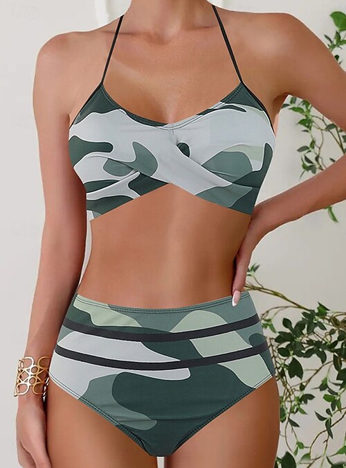 Women's Swimwear Bikini Piece Briefs Swimsuit Backless High