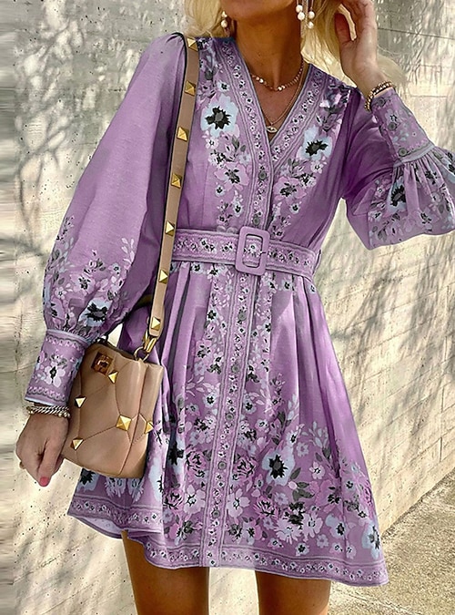 fitted lace wedding dress Roseanne Boho Dress - Lilac