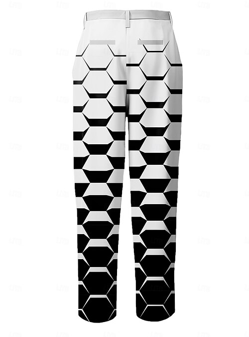 Men's Plaid Mixed Color Geometric Pattern Dress Pants Trousers Mid Waist  Casual Vintage Retro Outdoor Vacation Streetwear with Pockets Slim Fit  Flat-Front Summer Spring Fall 3D Print White 2026 - $31.99