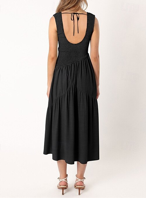 Women's Midi Dress Graduation Dress Casual Dress A Line Dress Summer Dress  Stylish Casual Vacation Daily Date Regular Fit Plain Sleeveless Scoop Neck  Black White Light Green Pink Summer 2026 - AU $49.99