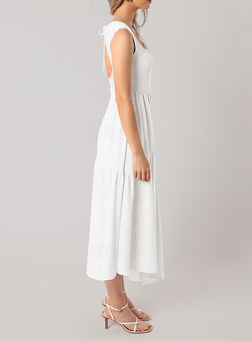 Women's Midi Dress Graduation Dress Casual Dress A Line Dress Summer Dress  Stylish Casual Vacation Daily Date Regular Fit Plain Sleeveless Scoop Neck  Black White Light Green Pink Summer 2026 - $31.99