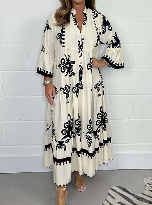 loose boho dresses Loose Sleeves Boho Bridal Dress With Plunging Neckline