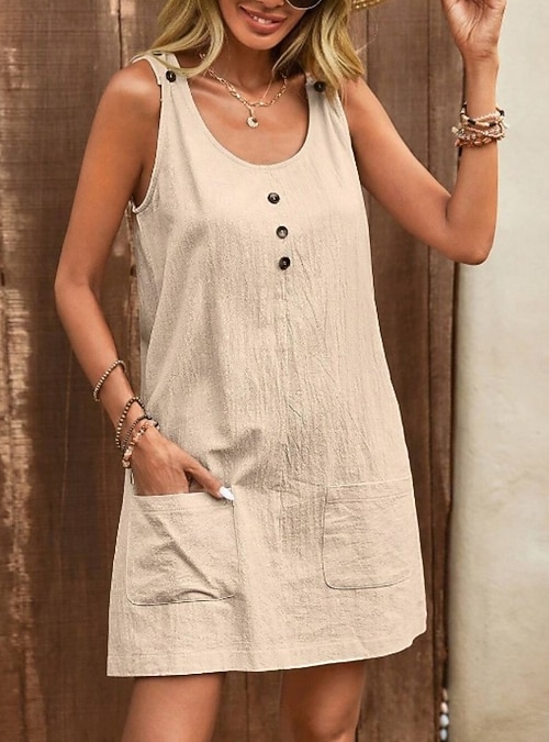 white christmas dresses Women's 100% Cotton Midi Tank Dress main image 0
