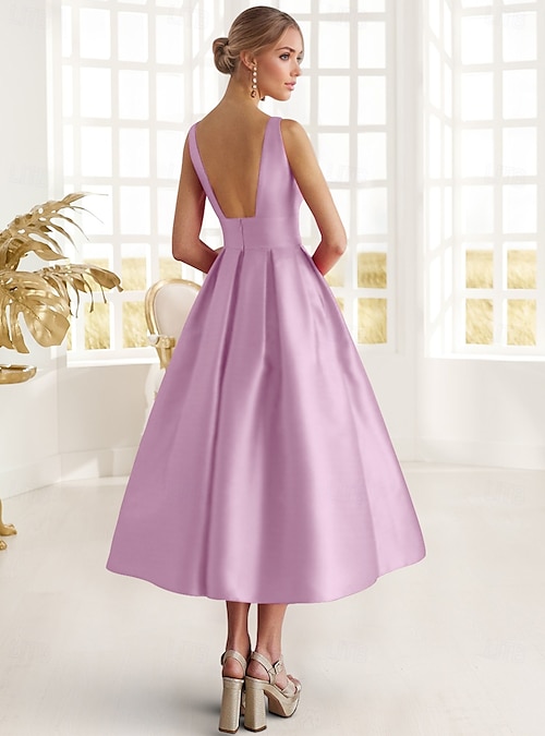 A-Line Ankle Length Cocktail Dresses Party Dresses Elegant High Low Sleeveless Boat Neck Formal Wedding Guest Pocket Satin with Floral Print Pocket 2026 - $125.99 A-Line Ankle Length Cocktail Dresses Party Dresses Elegant High Low Sleeveless Boat Neck Formal Wedding Guest Pocket Satin with Floral Print Pocket 2026 - $125.99