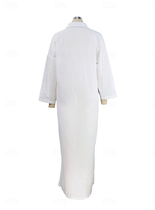 white linen dress fabric Pleats and Flare Stretchy Linen Mini Dress - White main image 1