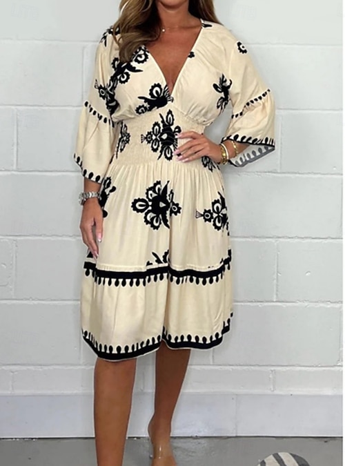 Women's Midi Dress Casual Dress Boho Chic Dresses Boho Dress Bohemia Casual Boho Vacation Daily Beach Loose Fit Graphic Long Sleeve V Neck Black Red Green Apricot Summer Spring 2026 - $27.99 Women's Midi Dress Casual Dress Boho Chic Dresses Boho Dress Bohemia Casual Boho Vacation Daily Beach Loose Fit Graphic Long Sleeve V Neck Black Red Green Apricot Summer Spring 2026 - $27.99