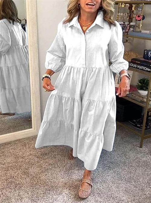 summer dress white lace Wedtrend Women Simple White Casual Dress Lace Holiday Boho Beach Dress With  Short Sleeves – WEDTREND