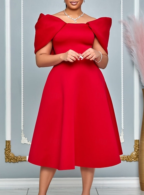 Kentucky Derby Women's Midi Dress A Line Dress Summer Dress Fit And Flare Dress  Puff Sleeve Dress Cocktail Semi Formal Kentucky Derby Wedding Guest  Engagement Cocktail Party Regular Fit Graphic Short 2026 -
