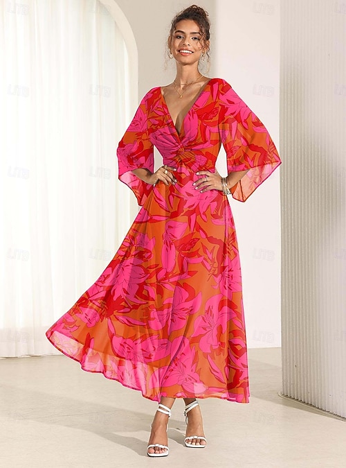 knee length dresses for ladies Evermore 3/4 Sleeve Tiered Maxi Dress 3X 20-24 / Sage main image 0