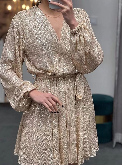 dress sequin elegant winter Missord White Sequin Bodycon Evening Dress Elegant Women Autumn Winter Long Sleeve High Neck Maxi